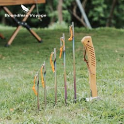 Boundless Voyage 20 24 30 35 40CM Heavy Duty Titanium Alloy Camping Tent Stakes Peg for Outdoor Trip Hiking Gardening Ti4013P