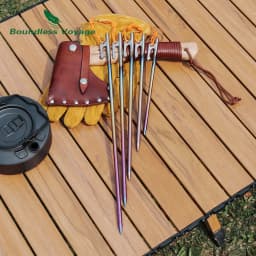 Boundless Voyage 20 24 30 35 40CM Heavy Duty Titanium Alloy Camping Tent Stakes Peg for Outdoor Trip Hiking Gardening Ti4013P