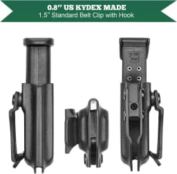 Universal Magazine Kydex Holster IWB/OWB Mag Carrier with 1.75 " Metal Clip Fit: 9mm/.40 Double Stack