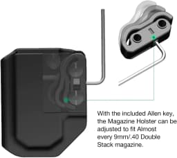 Universal Magazine Kydex Holster IWB/OWB Mag Carrier with 1.75 " Metal Clip Fit: 9mm/.40 Double Stack
