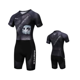Short Sleeve Triathlon Suit Men'S One Piece Skinsuit Outdoor Racing Jumpsuit Cycling Running Tights Conjunto Deportivo Hombre