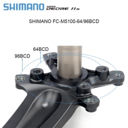 SHIMANO Deore FC M5100 Crankset 1x11Speed MTB Sprocket Mountain Bike Crankarm 170/175mm 34T/36T 11V Crankit BB MT500 MT501 BB52