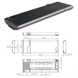 Ultra Thin 24V 36Ah E-Bike Battery Rear Rack Carrier Ebike Battery 36V 8Ah 10Ah 24V 10Ah Electric Bike Battery + Charger