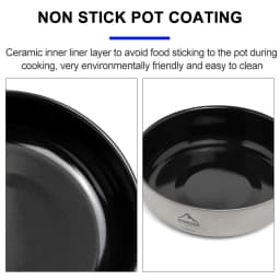 Widesea Camping Titanium Tableware Set Cookware Tourism Cauldron Outdoor Cooking Pot Picnic Kitchen Hiking Trekking Equipment