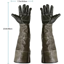 Animal Handling Gloves Bite Proof Kevlar Reinforced Leather for Dog,Cat Scratch,Falcon,Grabbing,Reptile,Snake