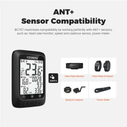 COOSPO BC107/BC26 Bike Computer GPS Wireless Bicycle Cycling Odometer Speedometer 2.4"FSTN Bluetooth5.0 ANT+  GPS BDS