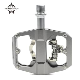 IRON MARCH-Self-Locking Pedals, SPD System, Non-Slip, Waterproof Bicycle Pedals, Aluminum Alloy MTB Road Bike Pedals, 3 Bearings
