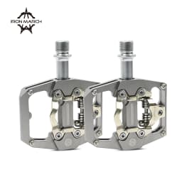 IRON MARCH-Self-Locking Pedals, SPD System, Non-Slip, Waterproof Bicycle Pedals, Aluminum Alloy MTB Road Bike Pedals, 3 Bearings