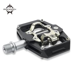 IRON MARCH-Self-Locking Pedals, SPD System, Non-Slip, Waterproof Bicycle Pedals, Aluminum Alloy MTB Road Bike Pedals, 3 Bearings
