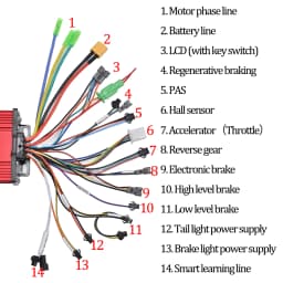 JRAHK BLDC 72V 2000W E-bike Controller Kit 60v 48v 2000w Controller 36v 1000w Electric Scooter Kit Electric Bicycle Accessories