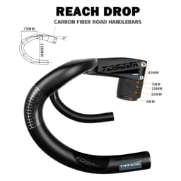 TOSEEK TR5500 Bicycle Handlebar T800Carbon Handlebar Integrated Road 28.6mm Integrated Road Handlebar With Bike Computer Holder