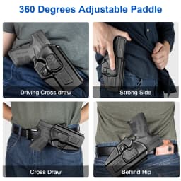 Springfield 45 XD Holster, OWB Holster Fit Springfield XD 4'' Service Model 9MM/.40 S&W/.45 ACP Tactical Holster with Paddle