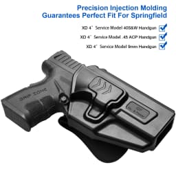 Springfield 45 XD Holster, OWB Holster Fit Springfield XD 4'' Service Model 9MM/.40 S&W/.45 ACP Tactical Holster with Paddle