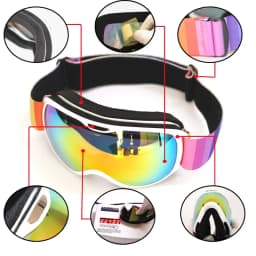 Children Ski Goggles Anti-fog Double Layer Big Spherical Skiing Glasses Kids Snowboard Winter Outdoor Sports Goggle for Age 4-14