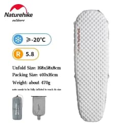 Naturehike Air Mats R Value 5.8 Outdoor Sleeping Pad Ultralight Travel Camping Mattress 1 Person Air Cushion Hiking Trekking