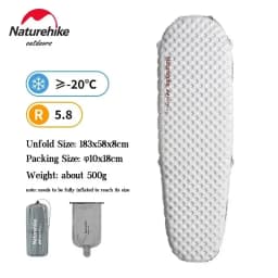 Naturehike Air Mats R Value 5.8 Outdoor Sleeping Pad Ultralight Travel Camping Mattress 1 Person Air Cushion Hiking Trekking