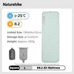 Naturehike Air Mats R Value 5.8 Outdoor Sleeping Pad Ultralight Travel Camping Mattress 1 Person Air Cushion Hiking Trekking