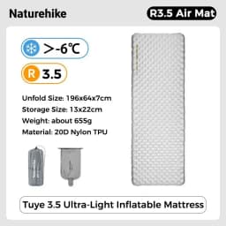 Naturehike Air Mats R Value 5.8 Outdoor Sleeping Pad Ultralight Travel Camping Mattress 1 Person Air Cushion Hiking Trekking
