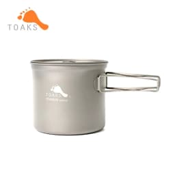 TOAKS Titanium 1100ml, POT-1100 Pot Ultralight Outdoor Camping Equipment, Mug with Lid and Foldable Handle Tableware