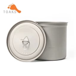 TOAKS Titanium 1100ml, POT-1100 Pot Ultralight Outdoor Camping Equipment, Mug with Lid and Foldable Handle Tableware