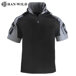 Men's Shirt Tactical T-shirt Safari Combat Shirts Hooded Men Clothing Hunting Clothes Camping Hiking Tees Wear-resistant