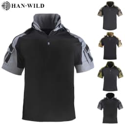 Men's Shirt Tactical T-shirt Safari Combat Shirts Hooded Men Clothing Hunting Clothes Camping Hiking Tees Wear-resistant