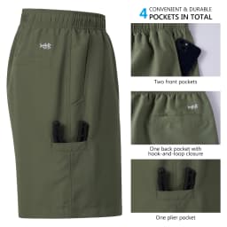 Bassdash Men's 8” Fishing Water Shorts Quick Dry UPF 50+ Lightweight Cargo Hiking Kayaking Casual Bottom