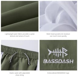 Bassdash Men's 8” Fishing Water Shorts Quick Dry UPF 50+ Lightweight Cargo Hiking Kayaking Casual Bottom