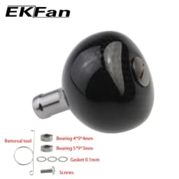 EKFan High Quality 38MM/45MM/48MM Carbon Fiber Fishing Reel Handle Knobs For SHI Bait Casting Spinning Reels Fishing Tackle