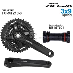 SHIMANO ACERA M3000 3x9 Speed Groupset with FC-MT210-3 CRANKSET and BB-MT500 BB-MT501 Bottom Bracket Original Part