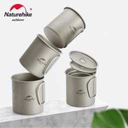 Naturehike Titanium Cup Camping Mug Tourist Tableware Picnic Utensils Outdoor Kitchen Supplies Travel Cooking Cookware Pan Bowel