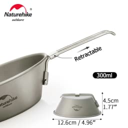 Naturehike Titanium Cup Camping Mug Tourist Tableware Picnic Utensils Outdoor Kitchen Supplies Travel Cooking Cookware Pan Bowel