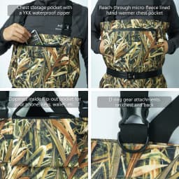 BASSDASH Men Women Boot Foot Waders Breathable Lightweight Fishing Hunting Mossy Wood Reeds Printing Long Trousers With Boot