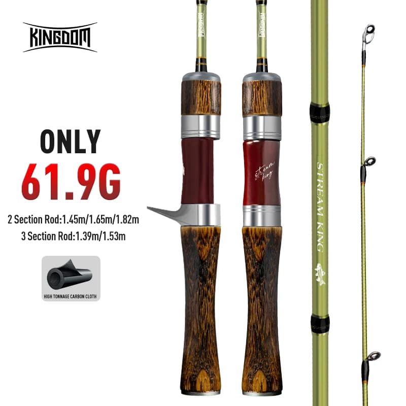 Kingdom Fishing Rods STREAM KING Ultralight 62g Spinning Casting 1.45 1.65 1.39 1.53m UL Baitcasting Travel Stream Fishing Rod