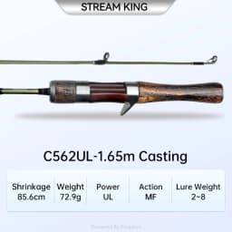 Kingdom Fishing Rods STREAM KING Ultralight 62g Spinning Casting 1.45 1.65 1.39 1.53m UL Baitcasting Travel Stream Fishing Rod