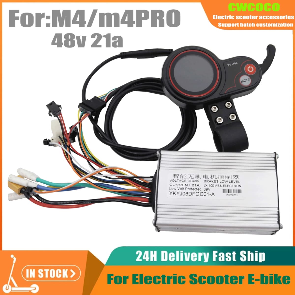 48V 21A Brushless Motor Hall Controller TF-100 6-pin LCD Instrument Accelerator For Electric Scooter KUOGOO M4 Pro