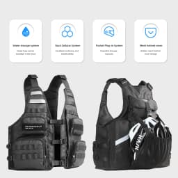 Rhinowalk Bicycle Jacket Motor Vest Fashion Breathable Motocross Vest Adjustable Size Support 2L/3L Water Bag And Back Helmet