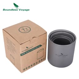 Outdoor Camp Titanium Double Wall Cup 450ml Teacups 120ml Mini Cup 180ml Coffee Mug 300ml Camping Tableware Boundless Voyage