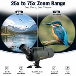 Visionking 25-75x70 Telescope Spotting Scope Monoculars Long Reach View Powerful Camping Birdwatching Hunting Scope With Tripod