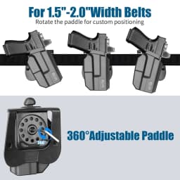 For G17/G19 (Gen1-5),G23/G31/G32/G22(Gen3-4),G19X/G45/G44 Holster,Polymer Thumb Release OWB Paddle Bag Tactical Tools Right hand