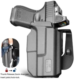 For G17/G19 (Gen1-5),G23/G31/G32/G22(Gen3-4),G19X/G45/G44 Holster,Polymer Thumb Release OWB Paddle Bag Tactical Tools Right hand