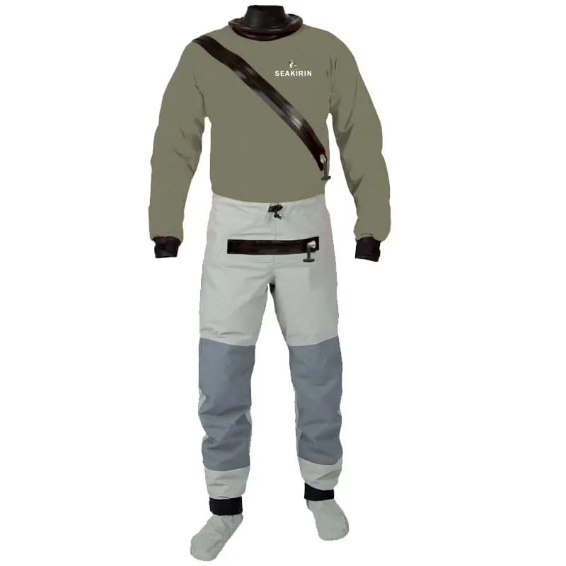 Front-Entry Drysuit with Relief Zipper Socks for Boating Sailing Paddling Canoeing Rafting Fishing Kayaking in Extreme Condition