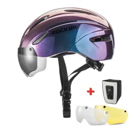ROCKBROS Bicycle Helmet Aero Cycling Helmet Integrally-molded Bike Helmet Men Women Goggles Lens MTB Road Cycling Equipment