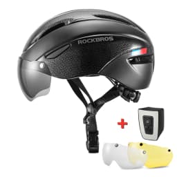 ROCKBROS Bicycle Helmet Aero Cycling Helmet Integrally-molded Bike Helmet Men Women Goggles Lens MTB Road Cycling Equipment