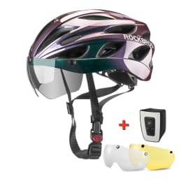 ROCKBROS Bicycle Helmet Aero Cycling Helmet Integrally-molded Bike Helmet Men Women Goggles Lens MTB Road Cycling Equipment