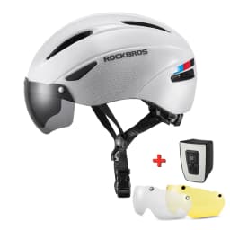ROCKBROS Bicycle Helmet Aero Cycling Helmet Integrally-molded Bike Helmet Men Women Goggles Lens MTB Road Cycling Equipment