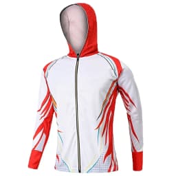 Fishing Shirts UV Protection Quick Dry Mens Hooded Printing Fishing Shirt Long Sleeve Breathable  Anti-UV Jacket
