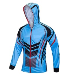 Fishing Shirts UV Protection Quick Dry Mens Hooded Printing Fishing Shirt Long Sleeve Breathable  Anti-UV Jacket
