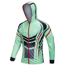 Fishing Shirts UV Protection Quick Dry Mens Hooded Printing Fishing Shirt Long Sleeve Breathable  Anti-UV Jacket