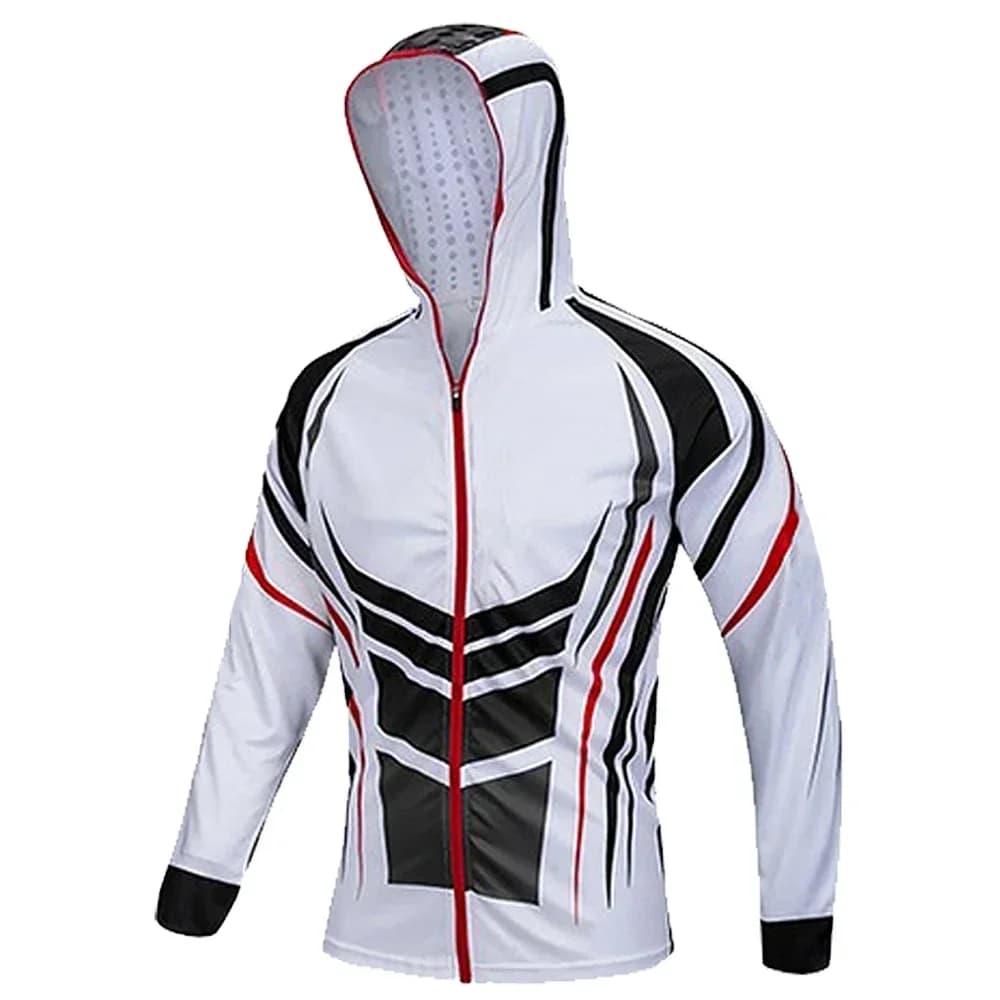 Fishing Shirts UV Protection Quick Dry Mens Hooded Printing Fishing Shirt Long Sleeve Breathable  Anti-UV Jacket